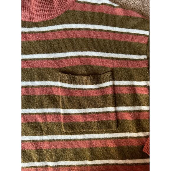 Madewell Redmond Mock Neck Pocket fall winter Sweater in Stripe Size Small - Picture 8 of 14